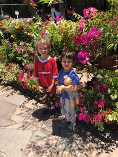 Nephews, ages 3 and 5, in Brazil
