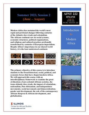 AFST: Introduction to Modern Africa