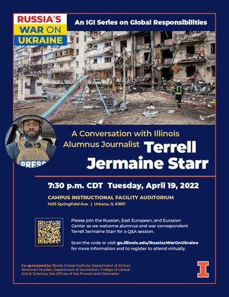 Poster for the event A conversation with Illinois alumnus journalist Terrell Jermaine Starr