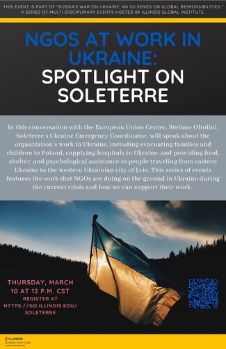 Poster for the event NGOs at work in Ukraine: spotlight on Soleterre