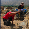 photo showing two student archeologists from Peru fieldwork
